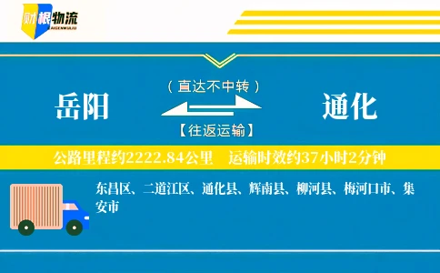 岳阳到通化物流公司