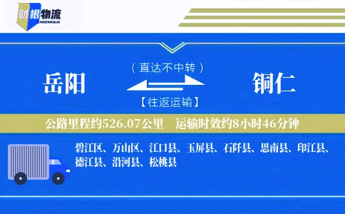 岳阳到铜仁物流公司