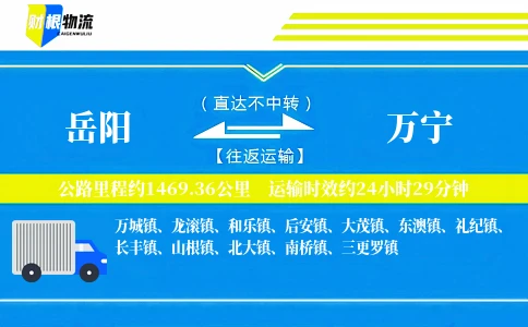 岳阳到万宁物流公司