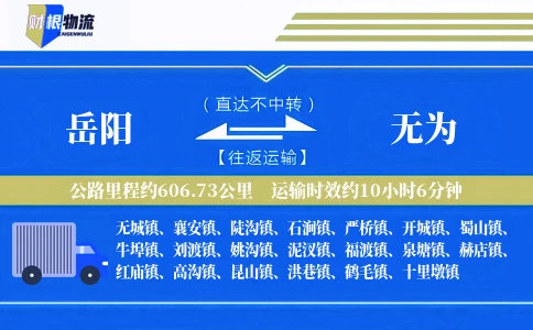 岳阳到无为物流公司