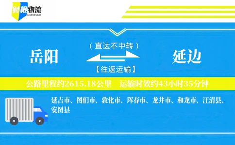 岳阳到延边物流公司