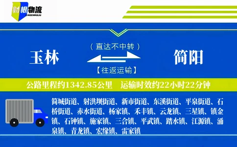 玉林到简阳物流公司