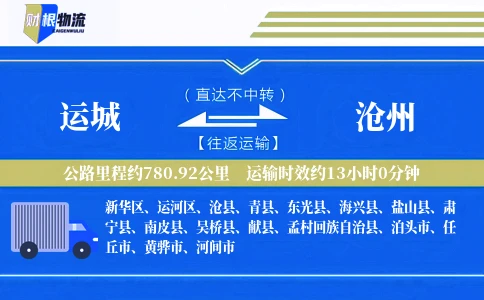 运城到沧州物流公司