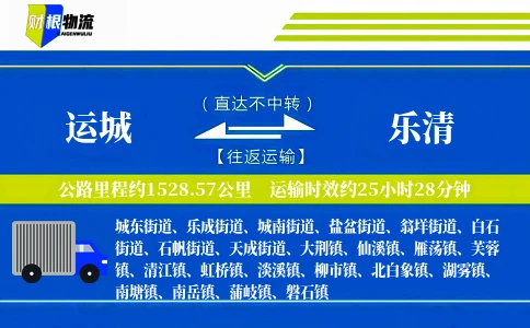 运城到乐清物流公司