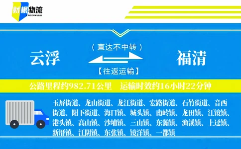 云浮到福清物流公司