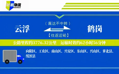 云浮到鹤岗物流公司