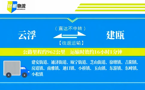 云浮到建瓯物流公司