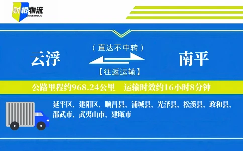 云浮到南平物流公司