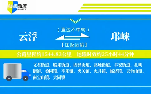 云浮到邛崃物流公司