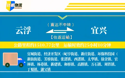 云浮到宜兴物流公司