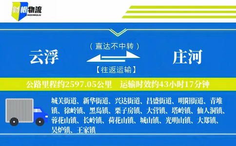 云浮到庄河物流公司