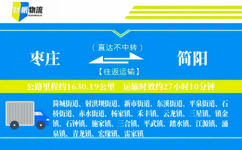 枣庄到简阳物流公司