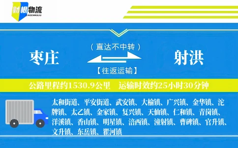 枣庄到射洪物流公司
