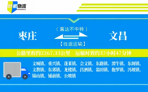 枣庄到文昌物流公司