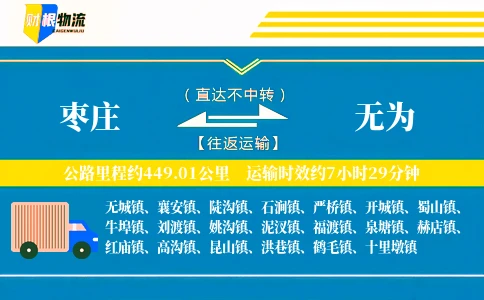 枣庄到无为物流公司
