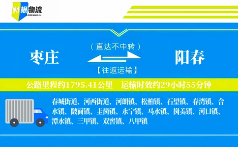 枣庄到阳春物流公司