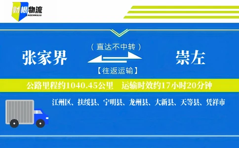张家界到崇左物流公司