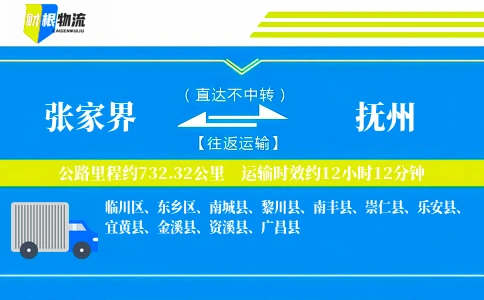 张家界到抚州物流公司