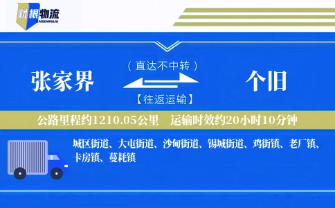 张家界到个旧物流公司