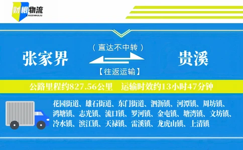 张家界到贵溪物流公司