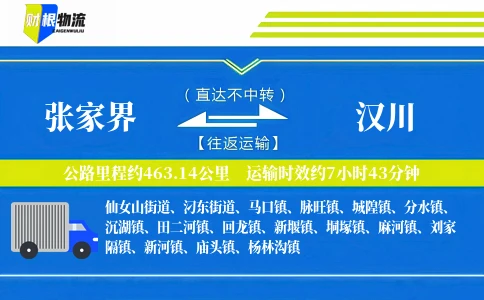 张家界到汉川物流公司