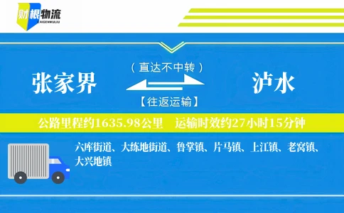 张家界到泸水物流公司