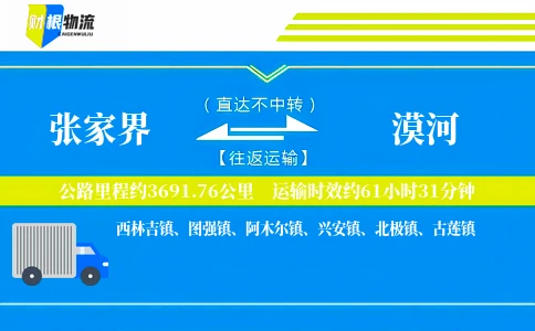 张家界到漠河物流公司