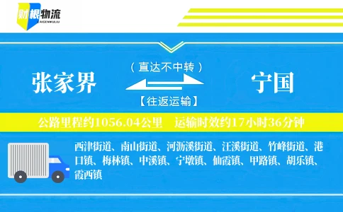 张家界到宁国物流公司