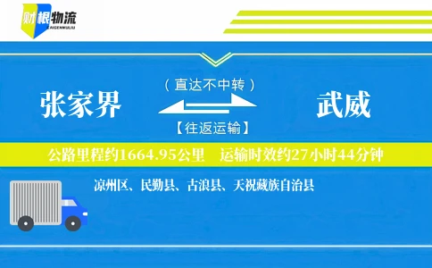 张家界到武威物流公司