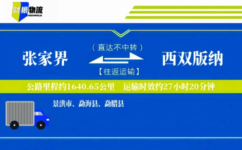 张家界到西双版纳物流公司