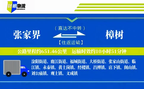 张家界到樟树物流公司