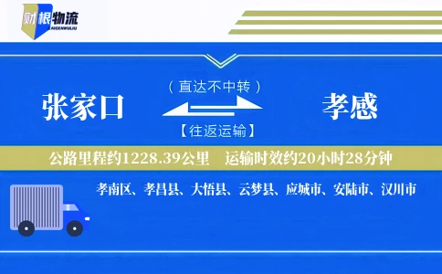 张家口到孝感物流公司