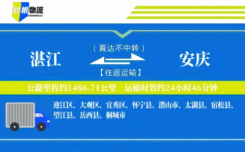湛江到安庆物流公司
