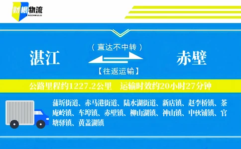 湛江到赤壁物流公司