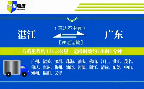 湛江到广东物流公司