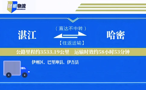 湛江到哈密物流公司