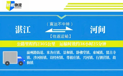 湛江到河间物流公司