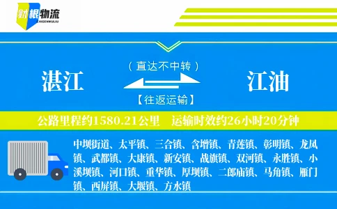 湛江到江油物流公司