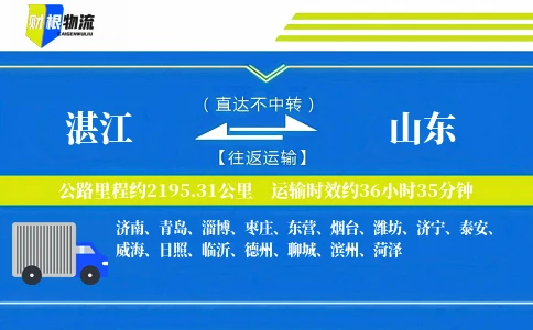 湛江到山东物流公司