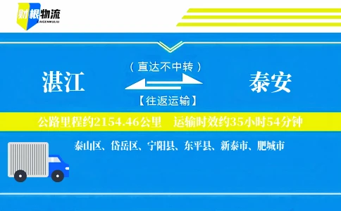 湛江到泰安物流公司