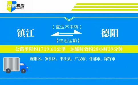 镇江到德阳物流公司