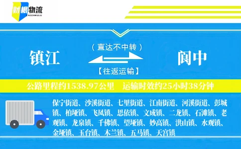 镇江到阆中物流公司