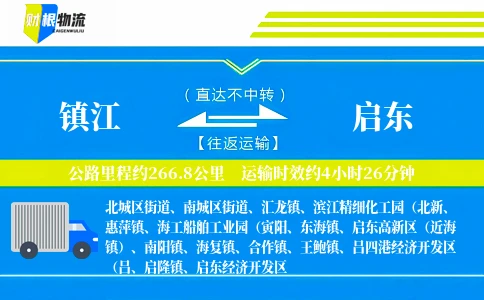 镇江到启东物流公司