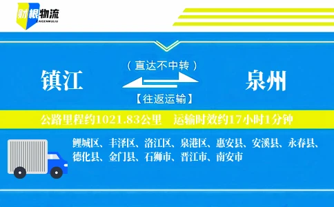 镇江到泉州物流公司