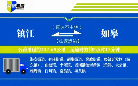 镇江到如皋物流公司