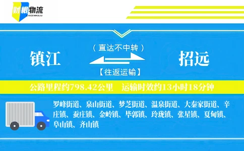 镇江到招远物流公司