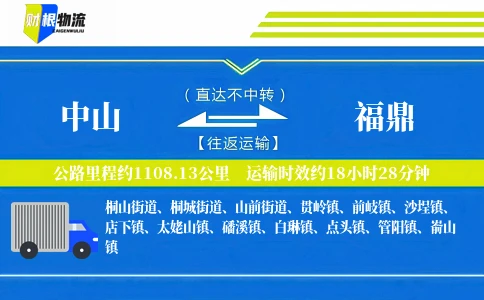 中山到福鼎物流公司