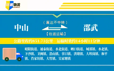 中山到邵武物流公司