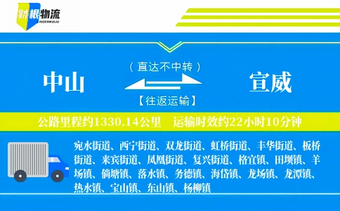 中山到宣威物流公司