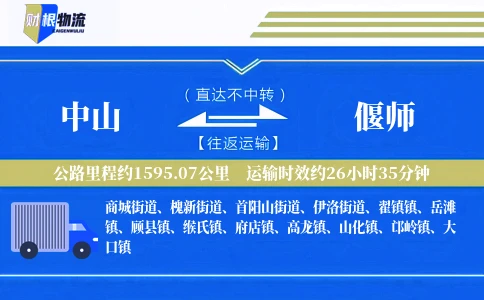 中山到偃师物流公司